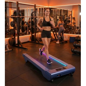 Walking Pad met Automatische Helling 14% - Slimme Onder-Bureau Loopband 1-6 km/u - Extra Groot Loopvlak - Stille Borstelloze Motor - App-Besturing - Voor Thuis & Kantoor - Metallic Zilver - Designbest