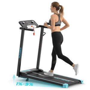 YEE RUN Loopband - met 9% Helling - 1-14 km/u Snelheidsbereik - 130 kg Maximale belasting - Inklapbaar Loopband - Luidsprekers - Bluetooth-compatibel