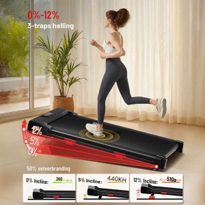 ElevateCommerce - U18 Opvouwbare Loopband voor Thuis met 12% Hellingshoek - Walking Pad 10 km/u - 2.75PK Stille Motor - Fitness Loopband tot 150kg