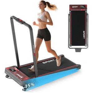 Loopband - Loopband met 15% Elektrische hellingsverstelling - 1-12 km/u - Inklapbaar Loopband - voor thuis & kantoor - Walking Pad - Treadmill - Afstandsbediening - Veiligheidssleutel - Tablet-/telefoonhouder.