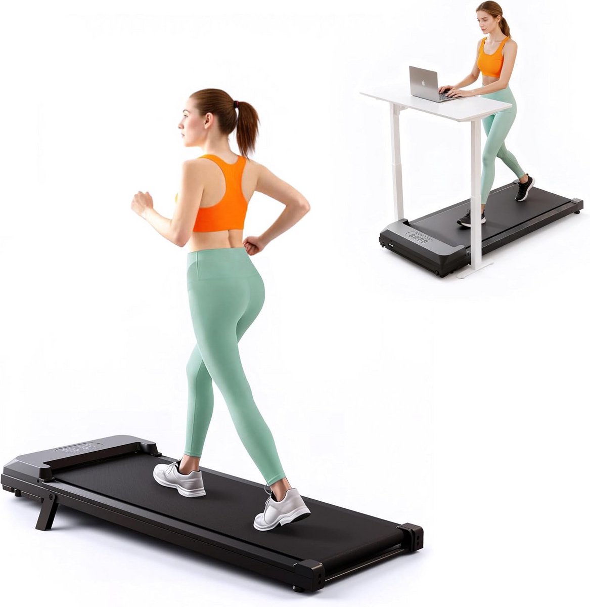 Loopband Onder Bureau - Walking Pad - Thuiswerken Beweging - Geluidsarm Ontwerp - 104x47x10cm - Zwart