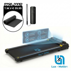 Lux-Motion Elektrische Loopband (1-10 km/u) 003N - Inklapbare Wandelband voor Thuis & Kantoor - Met Bluetooth & FitShow App - Inclusief Gratis Beschermmat (t.w.v. €39,95) - LED Display & Afstandsbediening
