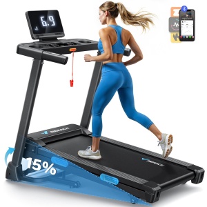 MERACH Opvouwbare loopband - Elektrische helling 15% - Snelheid 0.8-12 km/h - Motor 1.25CHP - Bluetooth APP Verbonden