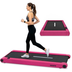 Squatz 2-in-1 Loopband- Walking Pad Treadmill - Met Vibratieplaten - Met Afstandsbediening - LED Display - Stil 1.0HP Motor - Roze