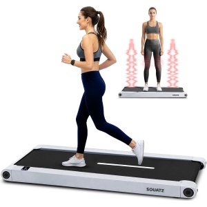 Squatz 2-in-1 Loopband- Walking Pad Treadmill - Met Vibratieplaten - Met Afstandsbediening - LED Display - Stil 1.0HP Motor - Wit