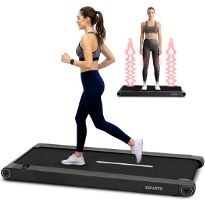 Squatz 2-in-1 Loopband- Walking Pad Treadmill - Met Vibratieplaten - Met Afstandsbediening - LED Display - Stil 1.0HP Motor - Zwart