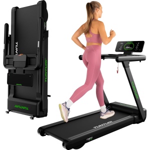 Tunturi Cardio Fit T60 Loopband - Hardloopband met bluetooth - Wandelband - 44 programma's - Inklapbaar - Walking pad - Compact - 0,8 tot 18,0 km/u - EU veiligheid gecertificeerd - Incl Gratis app