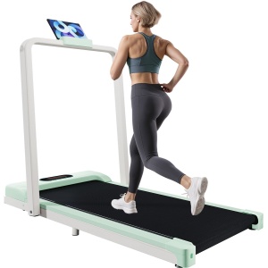 2-in-1 Loopband voor Thuis ROLIPO - Opvouwbaar Wandelband 119,5×54×105cm - Stil Elektrisch Loopband 1-6 km/u - Compact Fitnessapparaat met LED Display, Bluetooth Speaker, Afstandsbediening & Telefoonhouder - Home Office Fitness