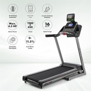 Capital Sports Infinity Track Loopband - 5 PK Treadmill met Geïntegreerde Luidsprekers & AUX-IN, Loopband met Hartslagsensor, 36 Programma's, Opvouwbaar, Transportwielen, Lichtgrijs