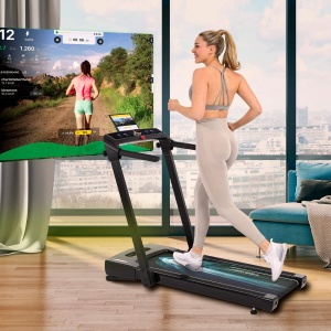 Christopeit Opvouwbare loopband - 2-in-1 tot 14 km/u - 12% helling - Bluetooth - zwart