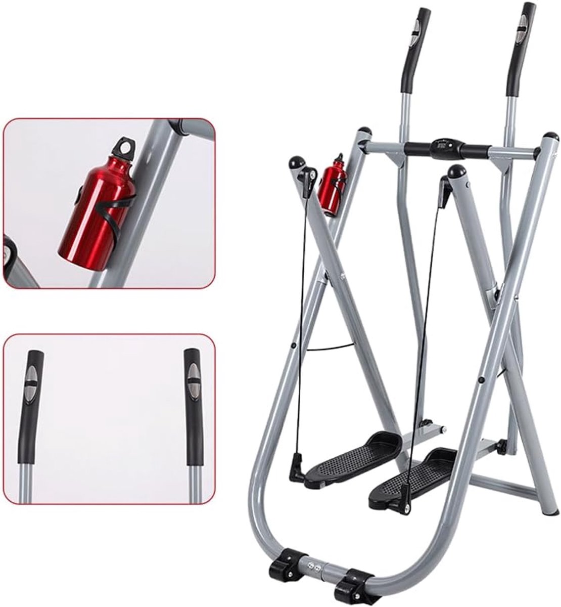 Elliptische Crosstrainer - Cardio Trainer - Thuis Trainen - Opvouwbaar Design - 250 Lbs Capaciteit - Zilver