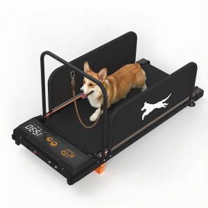 Hondenloopband Klein Formaat ROLIPO - Stil Hond Loopband - Opvouwbare Pet Treadmill - Binnen Hond Training - Elektrische Loopband Hond - LCD & Afstandsbediening - 109,5x49x72 cm - Zwart