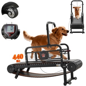 Hondenloopband - Loopband voor Honden - Voor Kleine & Middelgrote Honden - Max 199,6 kg - Traploze Snelheid - Afmeting 175x51x136 cm - Hellingshoogte 11 cm - Met Rem en Wielen