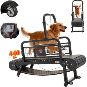 Loopband voor honden - Hondenloopband - Voor middelgrote/grote honden - Afmetingen 191 x 57 x 140 cm - Draagvermogen 199,58 kg - Traploze hoogteverstelling - Rem en wielen