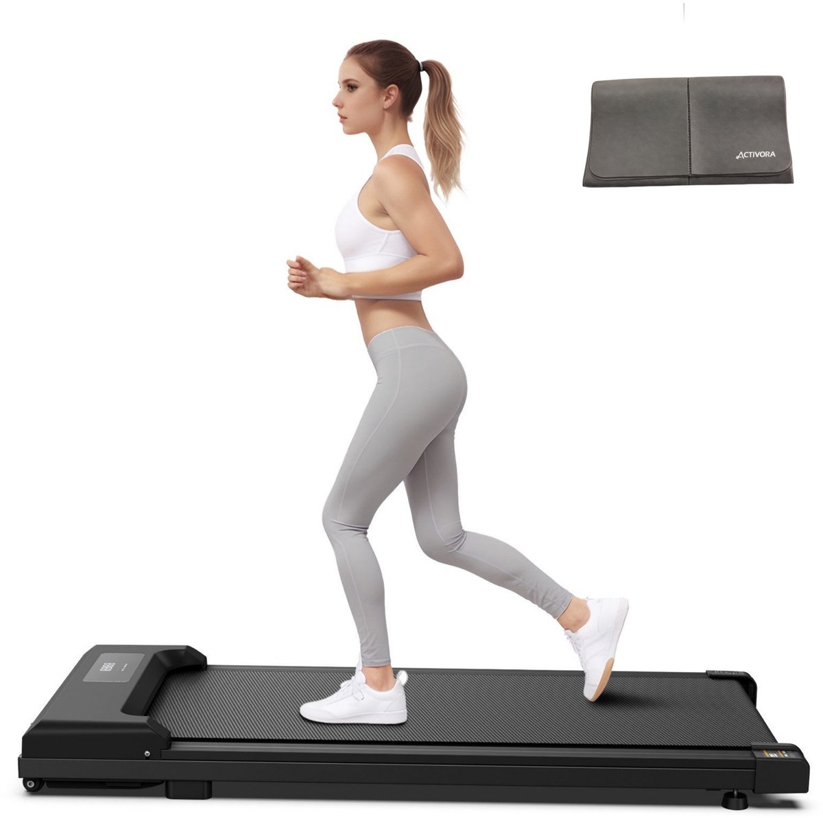 Loopband voor thuis Compact Loopband 1-6 km/u 12 Programma's Loopbanden met Afstandsbediening wandelband - Loopmachine - Met LED-display Voor kleine appartementen met schokdempende kussens