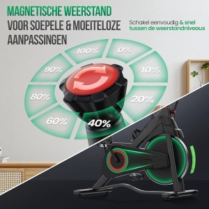 MMP® Spinningfiets - Spinning Fiets - Zwart - 113cm x 53cm x 100cm