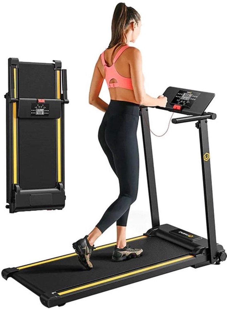 Mini-loopband - Wandelband - Walking Pad - Hardloopband - Loopbanden - Opvouwbare - 2.5PK - 1-10 km/u - Leuning - 105x40cm - met HIIT Programma's - LCD Display - Stille - voor Thuis - Kantoor