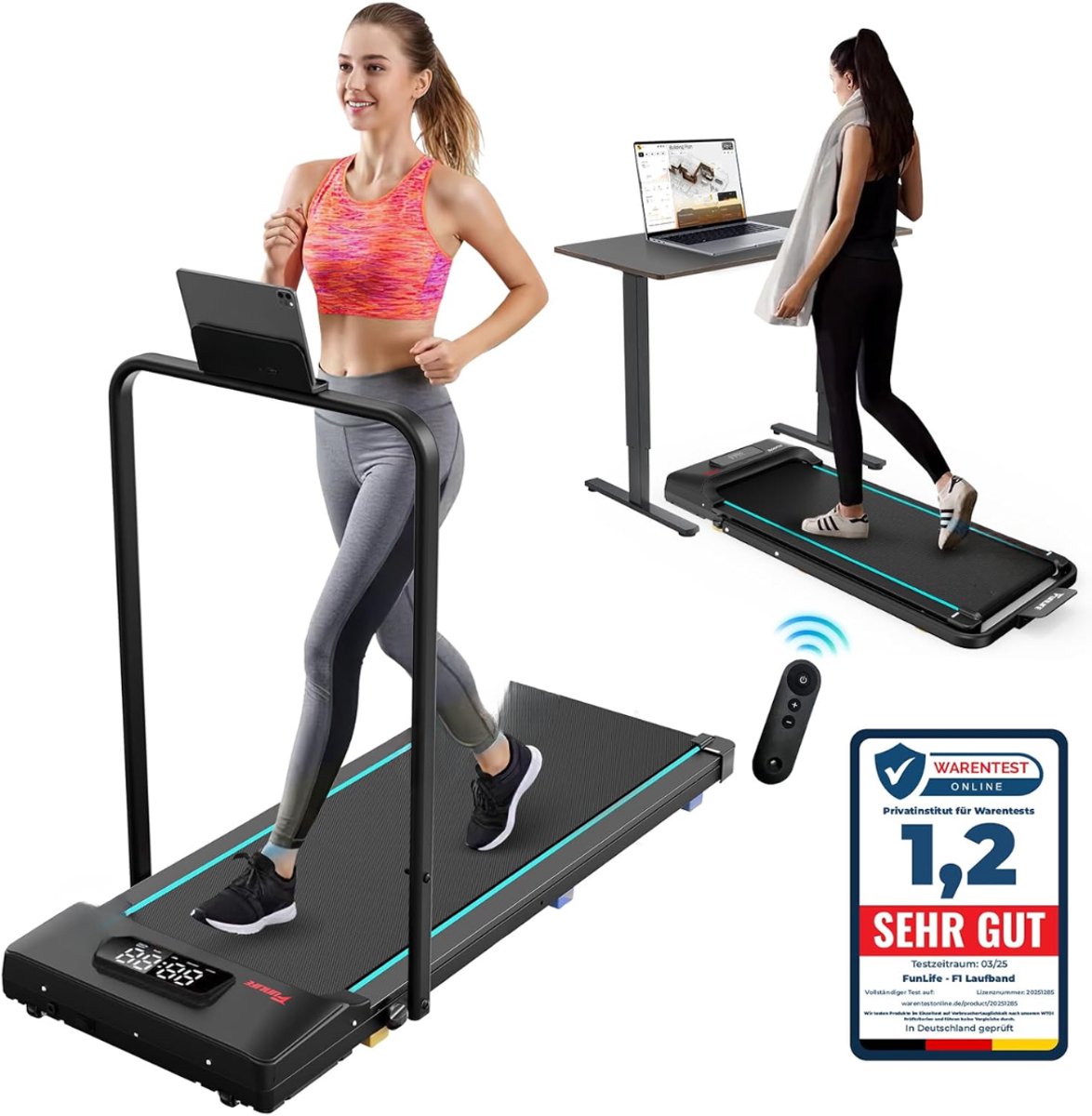 Nexvo® Loopband Inklapbaar - Loopband Inklapbaar Met Helling - Loopband - Blauw - 113cm x 49cm x 11cm