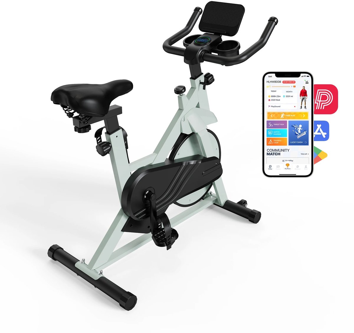 Novari - Hometrainer - Spinningfiets - Hometrainer fiets - Fitness fiets - Magnetisch weerstandssysteem - 32 weerstandsniveaus