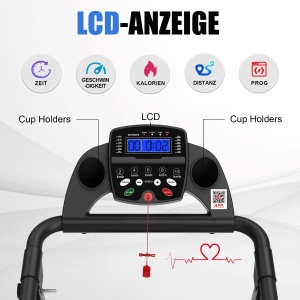 OKWISH Loopband Inklapbaar - 120 Kg Draagvermogen - Staal - Zwart - Voor Wandelen Joggen En Thuisfitness