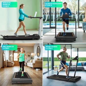 REN® Loopbanden Voor Thuis - Loopbanden Voor Thuis Inklapbaar - Loopbanden Voor Thuis Helling - Zwart - 116cm x 49cm x 13cm