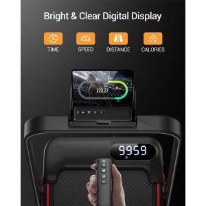 ROBORE U18F loopband met 15% hellingshoek, maximale snelheid van 10,5 km/u, 2,5 pk motor, 3 hellingsniveaus, maximaal draagvermogen van 136 kg, led-display, laag geluidsniveau, voor thuis en op kantoor