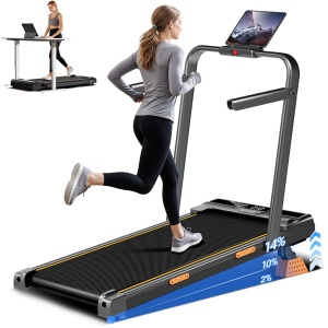 ROBORE X5F opvouwbare loopband met 14% hellingshoek, stille 2,5 pk motor, maximale snelheid van 10 km/u, draagvermogen van 150 kg, 3 hellingsniveaus, led-display en afstandsbediening.