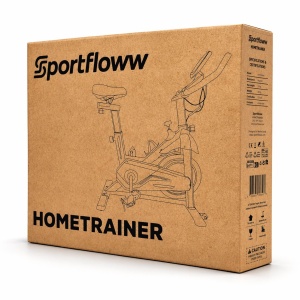 Sportfloww Hometrainer - Fitness Fiets - Spinningfiets - 8KG Vliegwiel -Hartslagmeter - Incl App - Extreem stil