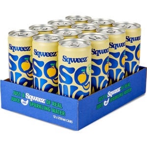 Sqweez | Low Calorie Drink | Lemon & Ginger | 12 Stuks | 12 x 250 ml