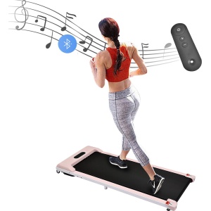 Sweiko 2 in 1 Loopband voor Thuis, Afstandsbediening Loopband 1-6 km/h Snelheid met LED Display, Bluetooth Speaker&Phone Mount, Loopband voor Thuis, Kantoor, Gemakkelijk om te vouwen, Montage Fre