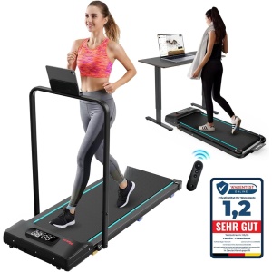 Zyrex® Loopband Inklapbaar - Loopband Inklapbaar Met Helling - Loopband - Blauw/Zwart - 113cm x 49cm x 11cm